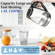 OCTAVO Fast Boil Electric Water Kettle, 1.8L Large Capacity With Auto Shut-Off And Boil-Dry Protection, Free Borosilicate Glass &Stainless Steel,Mother's Day Gift - Xem 9