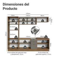 Cocina Integral Completa Modular Madesa Vik 270cm MG 06 - Marrón y Gris - Ver 3