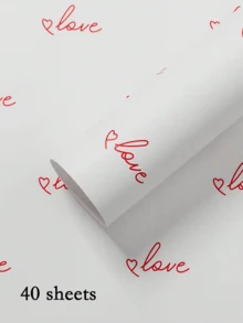 20pcs Valentine's Day Gift Wrapping Paper, Love Letter Pattern Wrapping Paper, Wedding Engagement Birthday Celebration Gift Wrapping Paper, Waterproof DIY Handmade Gift Wrapping Paper - Multicolor - View 10