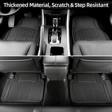 4pcs Set Of PVC Anti-Slip Car Floor Mats, Durable Liners With Anti-Skid Strips And Rounded Corners, Universal Fit For Trucks, SUVs And Sedans, Suitable For All Seasons. Please Air Out For 1-2 Days After Receiving To Eliminate Any Odor. - Black - View 6