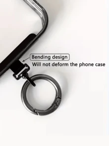 通用金属夹，可旋转不锈钢连接垫，用于固定手机、连接挂钩和挂绳 - 黑色 - 查看 4