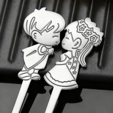 2/4pcs Stainless Steel Dessert Spoons, Cute Cartoon Handle Spoons - Silver - View 4