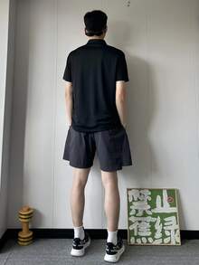 Nike Court Dri-FIT 品牌标志纯色户外休闲运动 Polo 衫，男款，黑色 - 黑色 - 查看 10