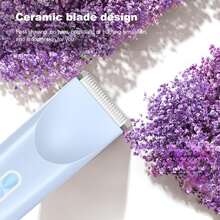 2025 Womens Shaver Dual-Head Bikini Trimmer For Women 2-In-1 Women's Body Shaver USB Charge Waterproof Painless Electric Razors For Silk Skin,IPX7,Valentine's Day Gift (Pink/Purple/Black/Blue/White) - 淺藍色 - 查看 9