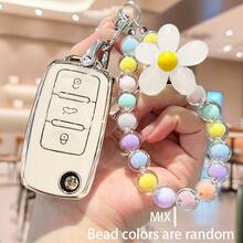 汽车钥匙包套套装，配混合马卡龙串珠挂链，亚克力串珠钥匙扣，适用于 Polo、Tiguan、Passat B5、B6、B7、Golf 4、5、6、MK6、Jetta、Lavida - 均碼 - 查看 14