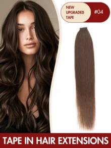 Tape In Hair Extensions Human Hair 14-24 Inch Human Hair Invisible Tape In Hair Extensions Chocolate Brown Tape-In Hair Extensions, 20 Inch Seamless Remy Wefts, Double-Sided, 30,50g Each - 20pcs Set For Women - Multicolor - View 13