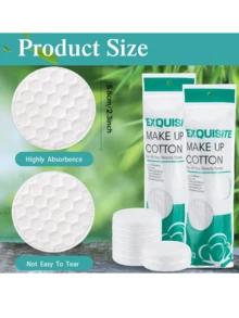 300/100 piezas Almohadillas de algodón desmaquillantes naturales, textura suave, toallitas húmedas con baja alergia - Multicolor - Ver 4