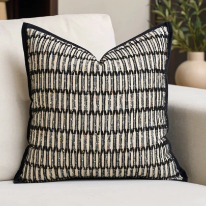 غطاء وسادة ديكورية مخططة من الشينيل، بدون إدراج وسادة، لون دوبامين الحديث فائق اللين، غطاء وسادة ديكور للمنزل والأريكة، مناسب لجميع المواسم، ويمكن استخدامه كهدية أيضًا