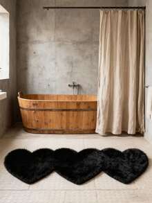 1 件黑色三心图案装饰地毯，柔软卧室装饰，情人节适用，小地毯，爱心家居装饰，客厅地毯，卧室地毯，客厅家居装饰，户外地毯，可水洗地毯 - 彩色 - 查看 7