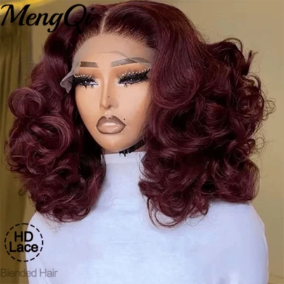 28 Inch 200% Density Body Wave 13*4 Lace Front Wigs - Natural Black Color Bob Wigs 8-34 Inch - Brazilian Virgin HD Transparent Lace Frontal Wigs Glueless Blended Hair Wigs With Realistic Hairline - No Glue No Skills Needed Real Hair Loose Wave Middle Part Wigs For Women - Suitable For All People Easily To Wear