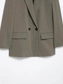 INDEFEIR Spring/Summer New Arrival Loose Double-Breasted Blazer For Women - Army Green - View 3