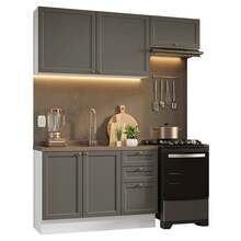 Cocina Integral Completa Modular Madesa Vik 180cm BG 02 - Blanco y Gris - Ver 2