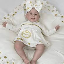 Reborn Baby Doll, Realistic Newborn, Silicone Body, On - Gold - View 4