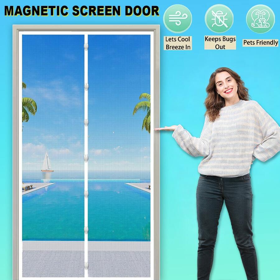 AIYYIPA [2D Mosquito Net Curtain] With Magnetic Closure Mesh Screen, Durable Polyester Netting, Summer Mosquito Proof For Bedroom, Balcony And Kitchen, Elegant Indoor Decor, Insect Barrier