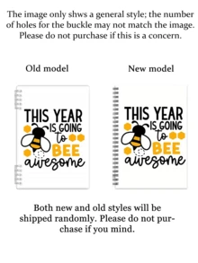 120-Page Interesting Bee Spiral Notebook, Back To School Supplies, Teacher's Day Gift, Friend & Student Learning Journal, Personal Organizer - Multicolor - View 4