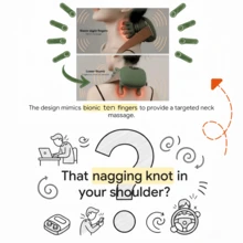 肩颈按摩器，仿生加热按摩器，指压式颈部按摩器，4D揉捏全身按摩，模拟真实手法按摩，缓解疼痛，放松肌肉。适合送给女性、男性、父母。 - 綠色 - 查看 5