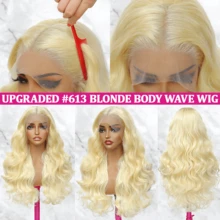 13x6 13x4 HD Transparent Lace Front Wig Human Blended Hair Body Wave 8-34 Inch - 200% Density Grade Pre-Plucked Glueless Frontal Wig With Baby Hair For Women, No Glue & Ready To Wear, Realistic & Natural Look Wig - 613 - View 3