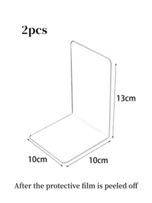 2pcs/4pcs Acrylic Book Holders, Student Book Organizers, Slip-Resistant Book Stand Rack For Bookshelves, Desks, School And Office Back To School - Acrylic Transparent Bookend - View 9