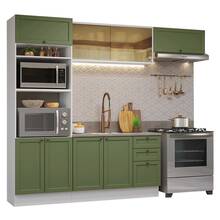 Cocina Integral Completa Modular Madesa Vik 270cm BV 08 - Blanco y Verde - Ver 2