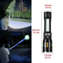 2026年最强LED手电筒，30W大功率战术手电筒，可充电，远射500米，带COB灯珠，适合露营使用。 - 星星 - 查看 11