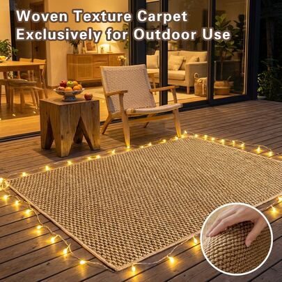 1 قطعة سجادة خارجية/حصيرة فناء/تخييم/شاطئ/RV/شرفة عامة/سجادة منطقة كبيرة للتخييم والنزهات/قابلة للاستخدام في عدة مشاهد/حصيرة سهلة العناية للفناء والشاطئ وال- RV/حصيرة تخييم خارجي مخصصة للشرفة مقاومة للرياح الطبيعية