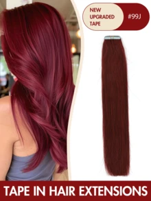 Tape In Hair Extensions Human Hair 14-24 Inch Human Hair Invisible Tape In Hair Extensions Chocolate Brown Tape-In Hair Extensions, 20 Inch Seamless Remy Wefts, Double-Sided, 30,50g Each - 20pcs Set For Women - Multicolor - View 59