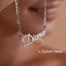 Collier de style bohème élégant - Collier mat personnalisé pour femmes - Bijou pendentif de style bohème élégant avec nom/initiale, 1 pièce chaîne en acier inoxydable 304, cadeau personnalisable pour elle, anniversaire, fête des mères, occasions quotidiennes et formelles - Cadeau de bijou personnalisé - givré multicolore - Voir 9