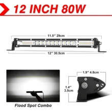 LED-ramp Offroad 12'' 20'' 12V 24V Enkelradskörning Dimljusramp för Bil, ATV, Lastbil, Båt - A - Visa 9