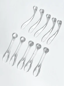 10件套化妆刮刀，乳霜刮刀，亚克力化妆刮刀，搅拌勺，眼霜滚轮，面部护理工具，浅米色 - A - 查看 4