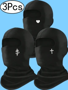 1pc/2pcs/3pcs Head Cover With Mask, Unisex Ski Face Mask, Windproof Scarf, Suitable For Motorcycle, Skiing, Cycling - Multicolor - View 1