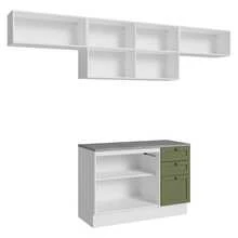 Cocina Integral Completa Modular Madesa Vik 280cm BV 01 - Blanco y Verde - Ver 10
