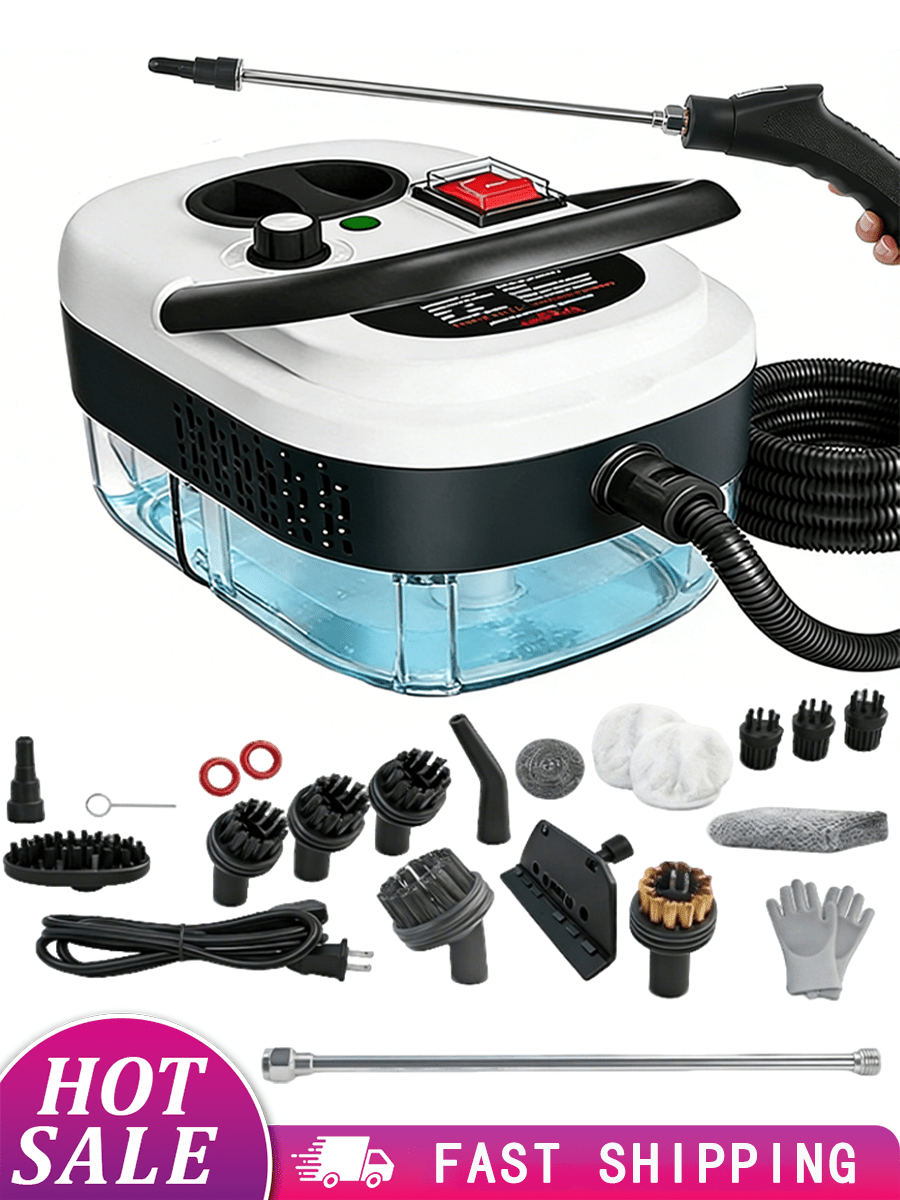 Steam Cleaner (20 Accessories), Hand-Held Steam Cleaner, Portable Automobile Steam Cleaner, High-Temperature And High-Pressure Household Steam Cleaner, Easily Cope With Various Cleaning Problems, Deep Cleaning Of Porcelain Tiles And Gaps, Upholstered Furniture, Kitchen Counter, Shower Room, Oven Oil Removal, Furniture Renovation, Fine Cleaning Of Automobile Interior, And Even Ideal Choice For Ironing Fabric Wrinkles.