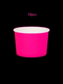 10pcs/40pcs Glow-In-The-Dark Ice Cream Paper Cups, Disposable Dessert Bowls, Suitable For Hot & Cold Food, Birthday Party Supplies, Gifts - Multicolor - View 10