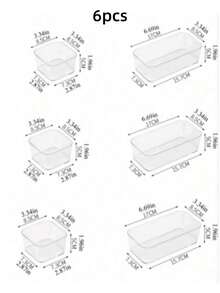 1pc/4pcs/5pcs/6pcs Transparent Drawer Storage Box, Cosmetic Storage Box, Kitchen Organization Supplies - Clear - View 19