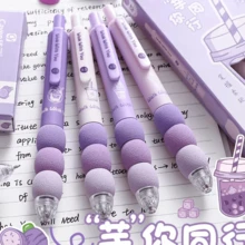 4pcs Random Purple Erasable Pens, Cute Gradient Soft Grip Easy Erase 0.5mm Suitable For Students - Sets - View 6