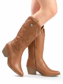 Women's Western Cowboy Boots AC. Ana Cristina Footwear Bohemian Country Embroidery AUTUMN/WINTER BOOTS - 駝色 - 查看 1