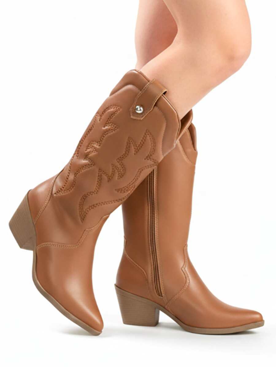 Women's Western Cowboy Boots AC. Ana Cristina Footwear Bohemian Country Embroidery AUTUMN/WINTER BOOTS - 駝色 - 查看 1