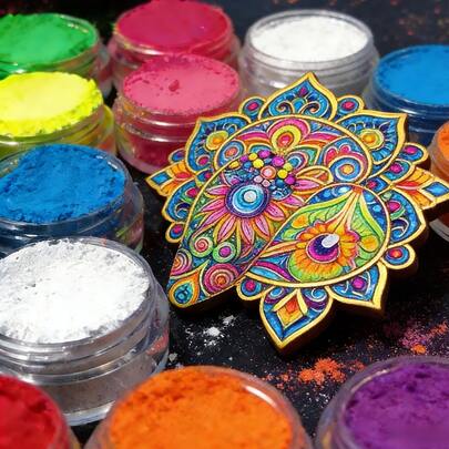 Dofuny 12 Màu Bột Huỳnh Quang Neon Phong Cách Lễ Hội, Bột Màu Tự Làm cho Sơn Gel Giáng Sinh, Làm Xà Phòng Ngày Lễ, Làm Nến Giáng Sinh, Trang Trí Trang Sức & Nhựa Epoxy.
