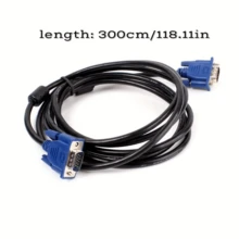 Cable VGA de Alta Velocidad de, 1.5m,Macho a Macho, Cable de Computadora OEM - Negro - Ver 2