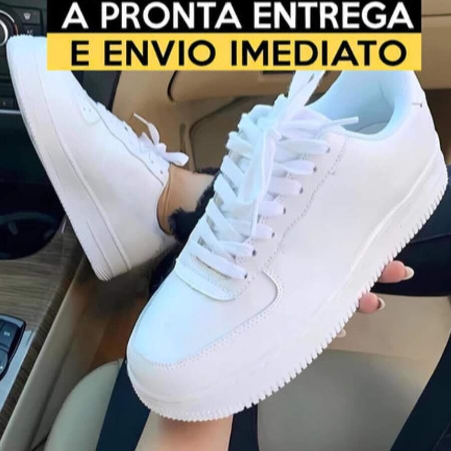 Men's And Women's White Comfortable Basic Sneakers - Sizes 34 To 43 - + Immediate Shipping - White Air - View 1