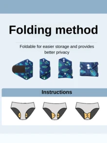 1pc Large Menstrual Pad,Reusable Bamboo Charcoal Panty Liner | Washable Leak-Proof Pads For Menstrual Daily Care - Multicolor - View 6