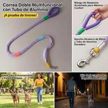 1.5*1.2cmDog Leash,Duty Dog Training Leash,Double Handle Comfortable Padded Hands Free Dog Leash,Adjustable Crossbody Waist Leash for Small Medium Large Dogs - Multicolor - Ver 7