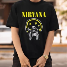 Nirvanas Face Band T-Shirt, Kurt Cobains Grunge Rock Tee, 90s Alternative Music Shirt, Vintage Rock Graphic T-Shirt Unisex - 黑色6 - 查看 1