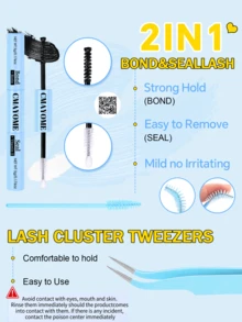 640/592/576pcs Reusable D-Curl Eyelash Clusters, 10-16mm Mixed Length, 10D-100D Density Fluffy False Eyelash Book, Natural Lightweight Eyelash Extension Set, Suitable For Daily Makeup, Cosplay, Holidays, Parties And Travel - Blue - View 6