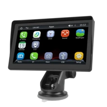 7 Inch Protable Apple Carplay Car Screen, Wireless Android Auto Dash Mount, Car GPS Navigation System With Mirror Link/Bluetooth/FM Transmitter/USB + 12LED Backup Camera - A - 查看 12