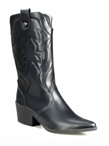 Women's Western Cowboy Boots AC. Ana Cristina Footwear Bohemian Country Embroidery AUTUMN/WINTER BOOTS - 黑色 - 查看 2