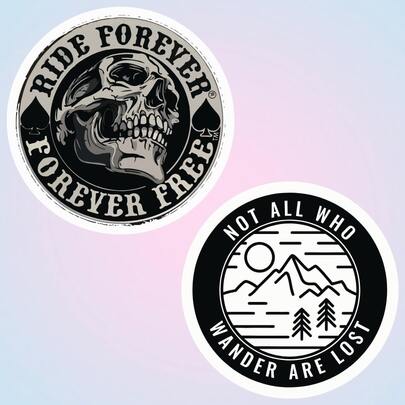 Forever Ride, Forever Free. Not All Who Wander Are Lost. Mountain Car Sticker, Suitable For Laptop, Motorcycle, Backpack, Decor