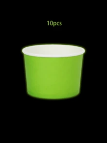10pcs/40pcs Glow-In-The-Dark Ice Cream Paper Cups, Disposable Dessert Bowls, Suitable For Hot & Cold Food, Birthday Party Supplies, Gifts - Multicolor - View 13
