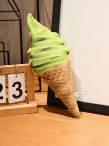 创意逼真冰淇淋毛绒抱枕，可爱沙发靠垫，趣味食物毛绒抱枕，送给男孩女孩的绝佳礼物；会动的大象毛绒玩偶，木制玩偶，儿童节、生日、派对礼物、感恩节、复活节礼物 - 彩色 - 查看 3