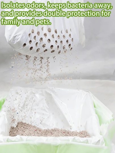 7pcs Lazy Scoop-Free Pet Waste Bags, Litter Filter Bags, For Most Litter Boxes And Cat Supplies, Hands-Free Feces Filter For Hygienic Pet Litter Box Cleaning,Pet Cleaning Supplies, Abs Material.